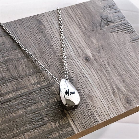 Water drop urn heart ashes cremation necklace - Picture 6 of 8